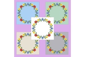 Дизайн (схема для вишивання) "Wreath of flowers (Вінок з квітів)" EP014